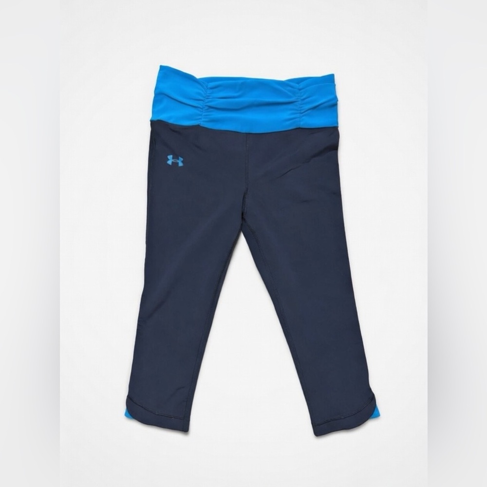 Under Armour Women’s Black and Bright Blue Leggings Size S
